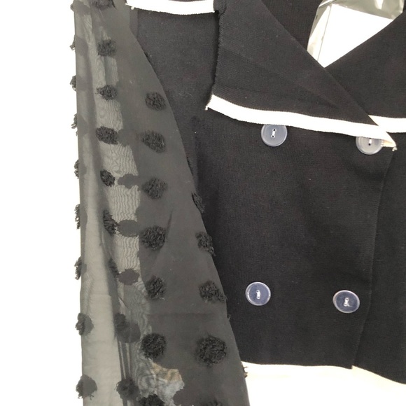 Yue yue polka dot sheer black blouse - Picture 9 of 10